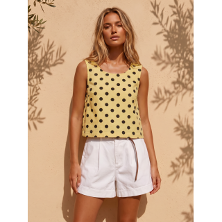 Top à pois Numéa - Jaune/Noir