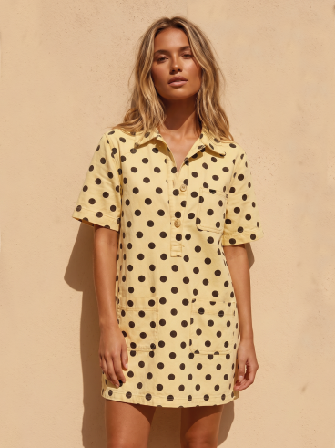 Robe à pois Zoéliane - Jaune