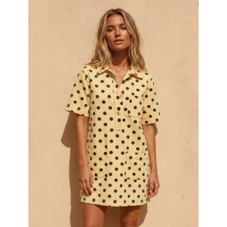Robe à pois Zoéliane - Jaune