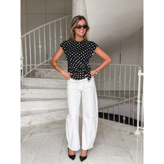 Blouse à pois Palerma - Noir