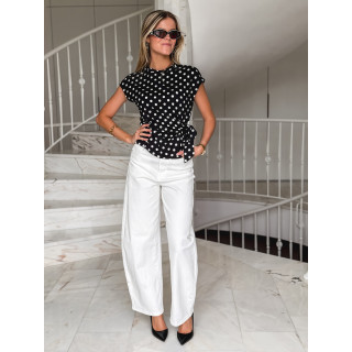 Blouse à pois Palerma - Noir