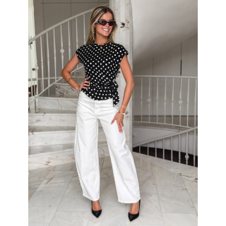 Blouse à pois Palerma - Noir