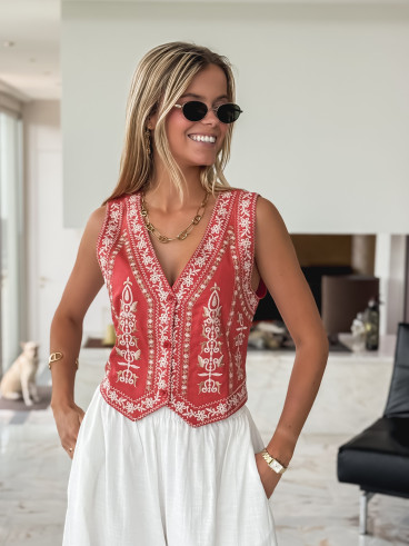 Gilet sans manches Shékina - Terracotta