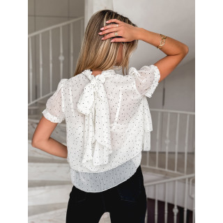 Blouse à pois Rulia - Ecru