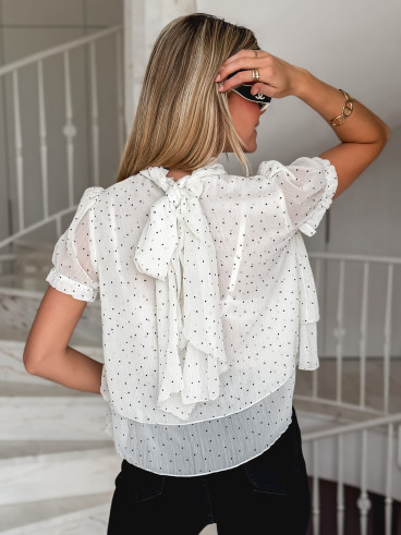 Blouse à pois Rulia - Ecru