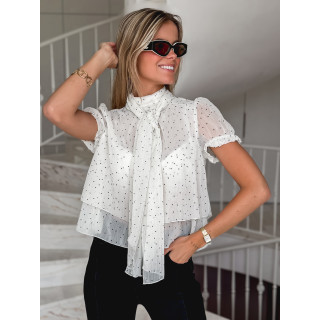 Blouse à pois Rulia - Ecru