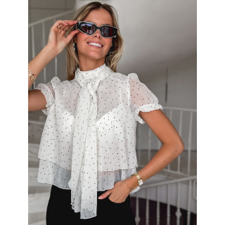 Blouse à pois Rulia - Ecru