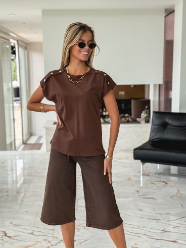 T-shirt Amina - Chocolat