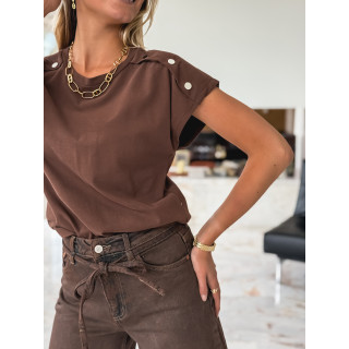 T-shirt Amina - Chocolat