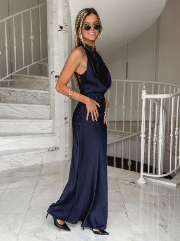 Robe longue Énéa - Bleu marine