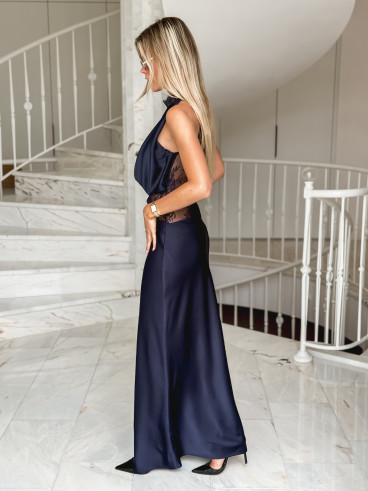 Robe longue Énéa - Bleu marine