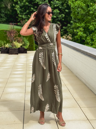 Robe longue Louisette - Kaki