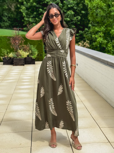 Robe longue Louisette - Kaki