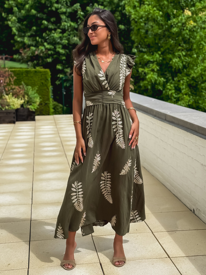 Robe longue Louisette - Kaki