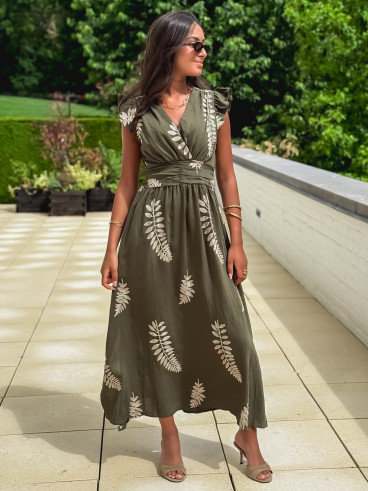 Robe longue Louisette - Kaki