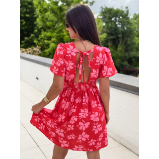 Robe courte à motifs Joya - Rouge/Rose