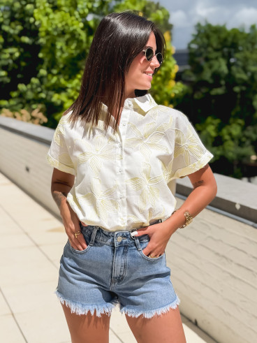 Chemise à motifs Chypre - Blanc