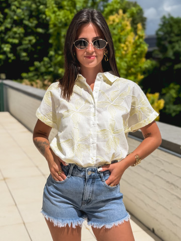 Chemise à motifs Chypre - Blanc