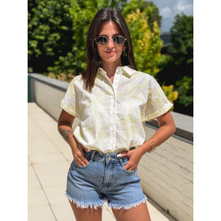 Chemise à motifs Chypre - Blanc