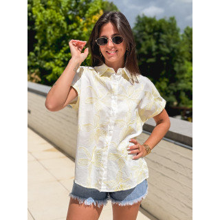 Chemise à motifs Chypre - Blanc