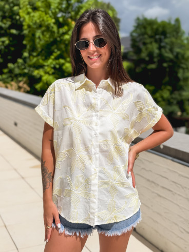Chemise à motifs Chypre - Blanc