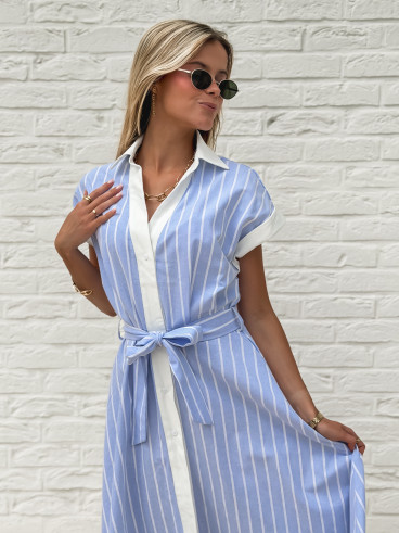 Robe longue lignée Silva - Bleu