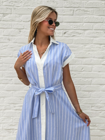 Robe longue lignée Silva - Bleu