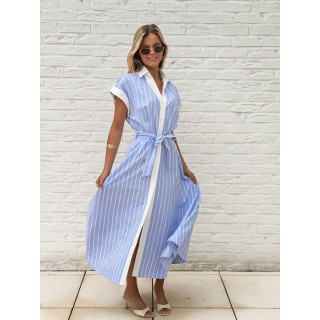 Robe longue lignée Silva - Bleu