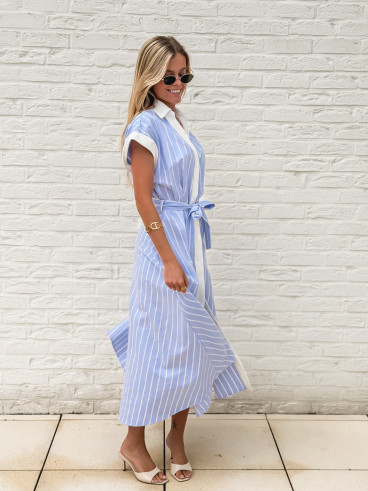 Robe longue lignée Silva - Bleu