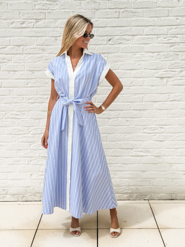 Robe longue lignée Silva - Bleu