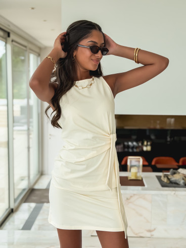 Robe courte Falone - Crème