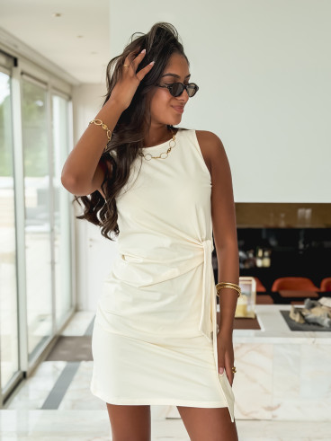 Robe courte Falone - Crème