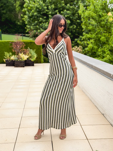 Robe longue Saina - Kaki