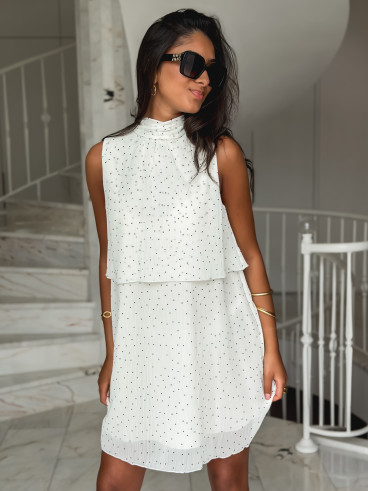 Robe à pois Rulia - Ecru