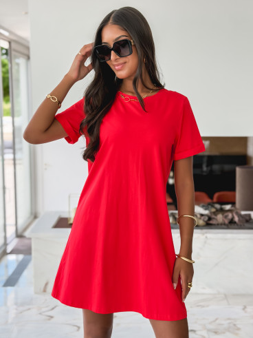 Robe courte Alizéane - Rouge
