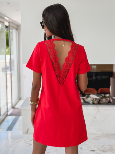 Robe courte Alizéane - Rouge