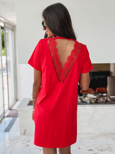 Robe courte Alizéane - Rouge