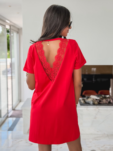Robe courte Alizéane - Rouge