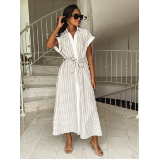 Robe longue lignée Silva - Beige
