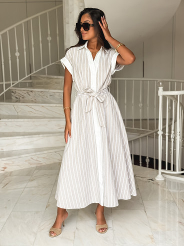 Robe longue lignée Silva - Beige