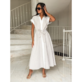 Robe longue lignée Silva - Beige