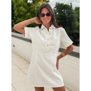 Robe courte en jeans Eva - Blanc