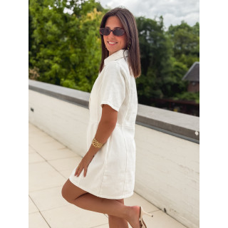 Robe courte en jeans Eva - Blanc