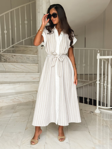Robe longue lignée Silva - Beige