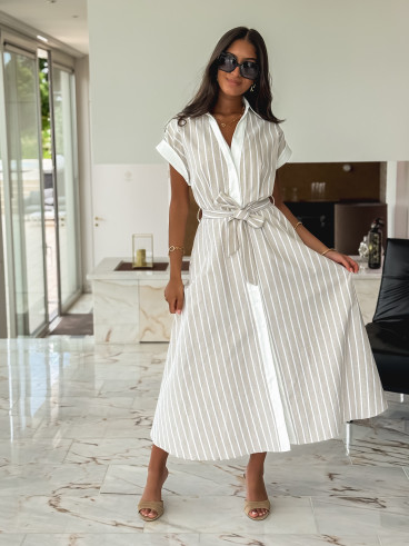 Robe longue lignée Silva - Beige