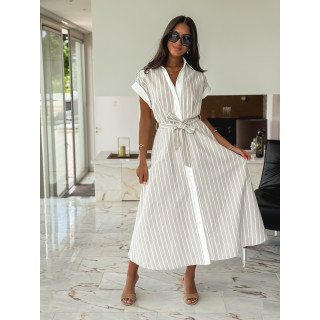 Robe longue lignée Silva - Beige