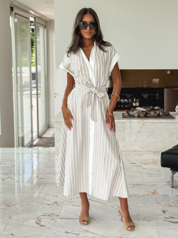 Robe longue lignée Silva - Beige