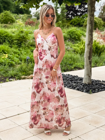 Robe à motifs Emilda - Rose