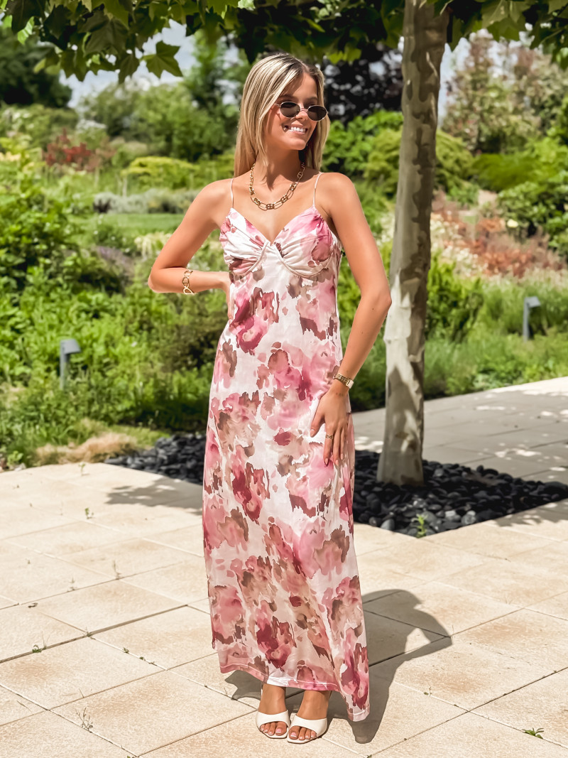 Robe à motifs Emilda - Rose