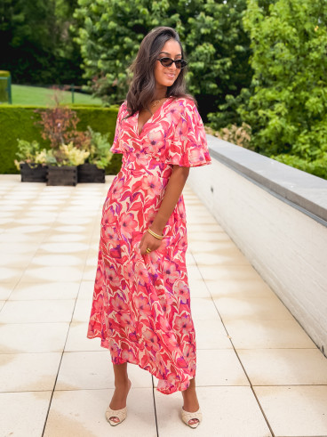Robe longue Allya - Rose
